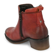 Women Premium Leather Zipper Boots (W-DreamGirl-85-OilyRed)
