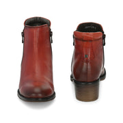 Women Premium Leather Zipper Boots (W-DreamGirl-85-OilyRed)