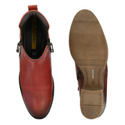 Women Premium Leather Zipper Boots (W-DreamGirl-85-OilyRed)