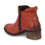 Women Premium Leather Zipper Boots (W-DreamGirl-85-Red)