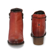 Women Premium Leather Zipper Boots (W-DreamGirl-85-Red)