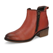 Women Premium Leather Zipper Boots (W-DreamGirl-85-Red)