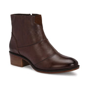 Women Premium Leather Ankle Boots with Side Zip (W-DreamGirl-88-Brown)