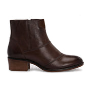 Women Premium Leather Ankle Boots with Side Zip (W-DreamGirl-88-Brown)