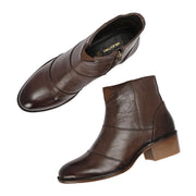Women Premium Leather Ankle Boots with Side Zip (W-DreamGirl-88-Brown)