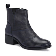 Women Premium Leather Ankle Boots with Side Zip (W-DreamGirl-88-Navy)