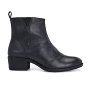 Women Premium Leather Ankle Boots with Side Zip (W-DreamGirl-88-Navy)
