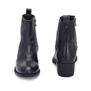 Women Premium Leather Ankle Boots with Side Zip (W-DreamGirl-88-Navy)