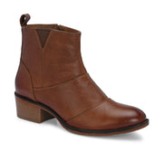 Women Premium Leather Ankle Boots with Side Zip (W-DreamGirl-88-Tan)