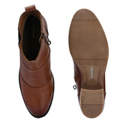 Women Premium Leather Ankle Boots with Side Zip (W-DreamGirl-88-Tan)