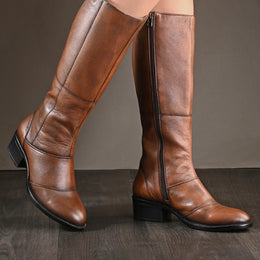 Women Premium Leather Zipper Boots (W-DreamGirl-97-Brushoff)
