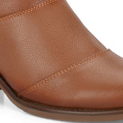 Women Premium Leather Zipper Boots (W-DreamGirl-97-Tan)