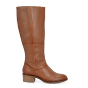 Women Premium Leather Zipper Boots (W-DreamGirl-97-Tan)