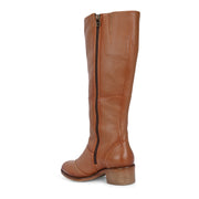 Women Premium Leather Zipper Boots (W-DreamGirl-97-Tan)