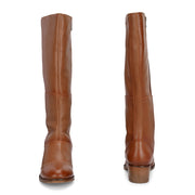 Women Premium Leather Zipper Boots (W-DreamGirl-97-Tan)