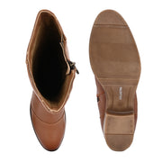 Women Premium Leather Zipper Boots (W-DreamGirl-97-Tan)