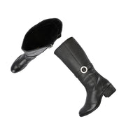 Women Premium Leather Zipper Boots (W-DreamGirl-99-Black)