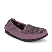 Women Premium Leather Flexible Slip On Loafer (W-Flexy-02-Lilac)