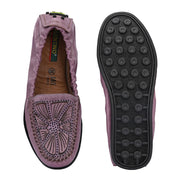 Women Premium Leather Flexible Slip On Loafer (W-Flexy-02-Lilac)