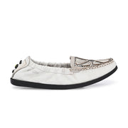 Women Premium Leather Flexible Slip On Loafer (W-Flexy-02-White)