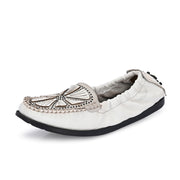 Women Premium Leather Flexible Slip On Loafer (W-Flexy-02-White)