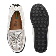 Women Premium Leather Flexible Slip On Loafer (W-Flexy-02-White)