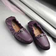 Women Premium Leather Purple Formal Slip On Flexible Loafer (W-Flexy-08-Purple)