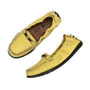 Women Premium Leather Yellow Formal Slip On Flexible Loafer (W-Flexy-08-Yellow)