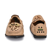 Women Premium Leather Beige Formal Slip On Loafer (W-Flexy-10-Beige)