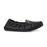 Women Premium Leather Black Formal Slip On Flexible Loafer (W-Flexy-12-Black)