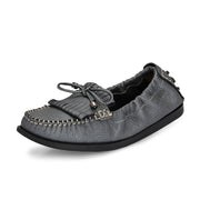 Women Premium Leather Slip On Loafer (W-Flexy-15-Metalic-Grey)