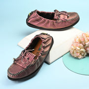 Women Premium Leather Slip On Loafer (W-Flexy-15-Metalic-RoseGold)