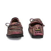 Women Premium Leather Slip On Loafer (W-Flexy-15-Metalic-RoseGold)