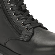 Women Premium Leather Side Zipper Ankle Boots (W-HR-75-BLACK)
