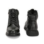 Women Premium Leather Side Zipper Ankle Boots (W-HR-75-BLACK)
