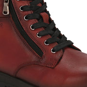 Women Premium Leather Side Zipper Ankle Boots (W-HR-75-BORDO)
