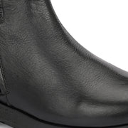 Women Premium Leather Dual Side Zipper Ankle Boots (W-HR-80-BLACK)