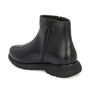 Women Premium Leather Dual Side Zipper Ankle Boots (W-HR-80-BLACK)