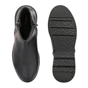Women Premium Leather Dual Side Zipper Ankle Boots (W-HR-80-BLACK)