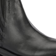 Women Premium Leather Side Zip Chelsea Boots (W-HR-85-BLACK)