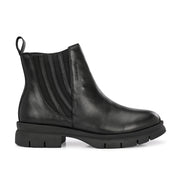 Women Premium Leather Side Zip Chelsea Boots (W-HR-85-BLACK)