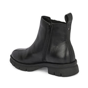 Women Premium Leather Side Zip Chelsea Boots (W-HR-85-BLACK)