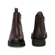 Women Premium Leather Side Zip Chelsea Boots (W-HR-85-BROWN)
