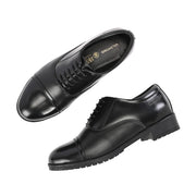 Women Premium Leather Police Oxford Shoes Black | Formal Lace-Up Duty Shoes | TPR Sole Anti-Slip | Comfortable Uniform Footwear for Female Officers (W-IPS-60-BLACK)