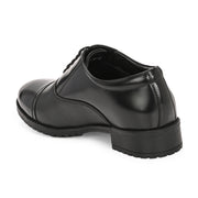 Women Premium Leather Police Oxford Shoes Black | Formal Lace-Up Duty Shoes | TPR Sole Anti-Slip | Comfortable Uniform Footwear for Female Officers (W-IPS-60-BLACK)