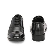 Women Premium Leather Police Oxford Shoes Black | Formal Lace-Up Duty Shoes | TPR Sole Anti-Slip | Comfortable Uniform Footwear for Female Officers (W-IPS-60-BLACK)