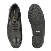 Women Premium Leather Police Oxford Shoes Black | Formal Lace-Up Duty Shoes | TPR Sole Anti-Slip | Comfortable Uniform Footwear for Female Officers (W-IPS-60-BLACK)