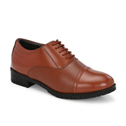 Women Premium Leather Police Oxford Shoes Tan | Formal Lace-Up Duty Shoes | TPR Sole Anti-Slip | Comfortable Uniform Footwear for Female Officers (W-IPS-60-POLICETAN)