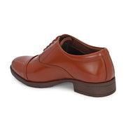 Women Full Smooth Genuine Leather Police Tan Cap Toe Oxford Shoes (W-IPS-61-POLICE-TAN)