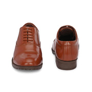 Women Full Smooth Genuine Leather Police Tan Cap Toe Oxford Shoes (W-IPS-61-POLICE-TAN)